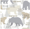 Pillowcase - Moose Creek Lodge Bear Trail Cream Cotton