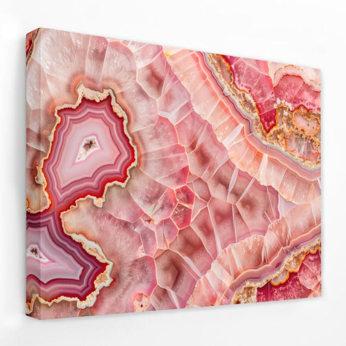 Pink Mineral Mosaic - Crystal Canvas Wall Art
