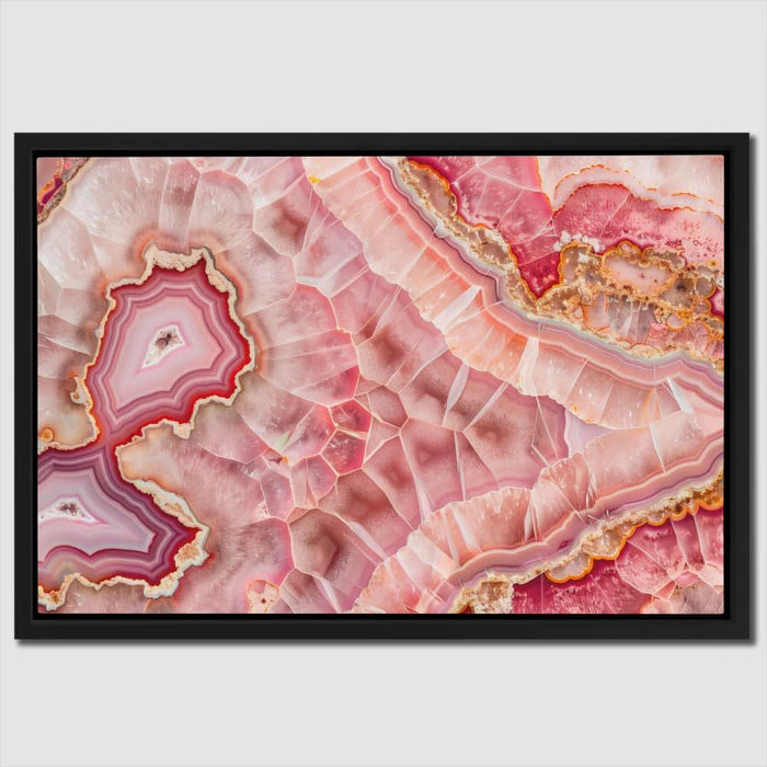 Pink Mineral Mosaic - Pink Geode Canvas Print