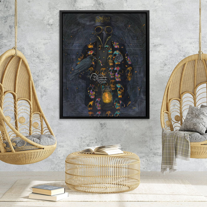 Plague Skulls - Contemporary Wall Art in Black Frame