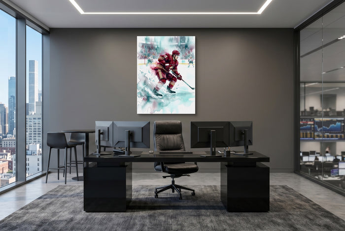 Player's Red Dash — player's red dash office desk with monitors 1port flush print