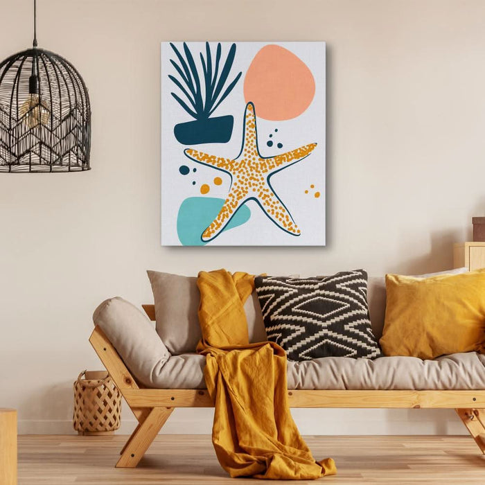 Playful Starfish - Beach Art for Bathroom
