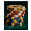 Poker Chips Stacked canvas wall art