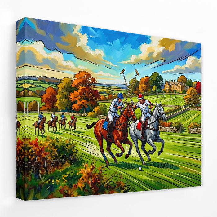 Polo Match Gallop canvas wall art, room view