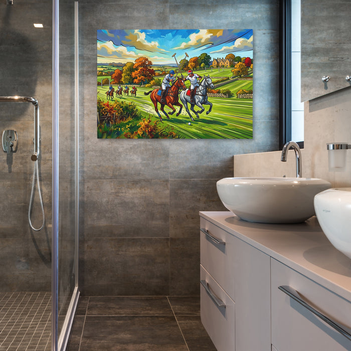 Polo Match Gallop canvas wall art, room view
