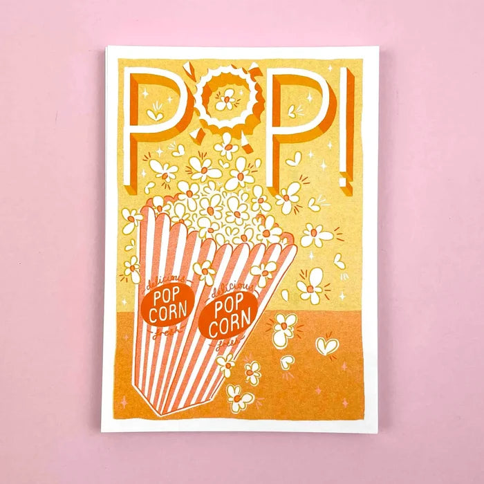 Pop! Popcorn 5.75" x 8.25" Risograph Print