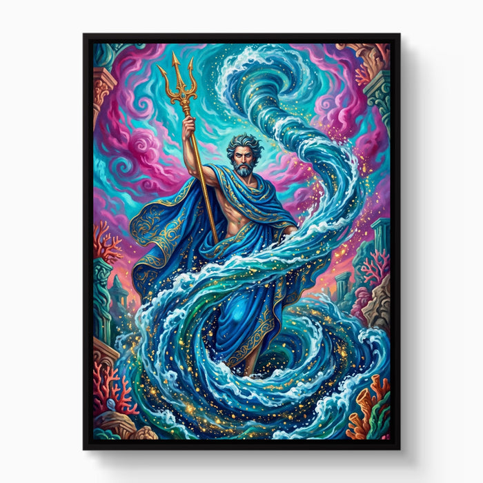 Poseidon's Azure Command - Luxury Wall Art