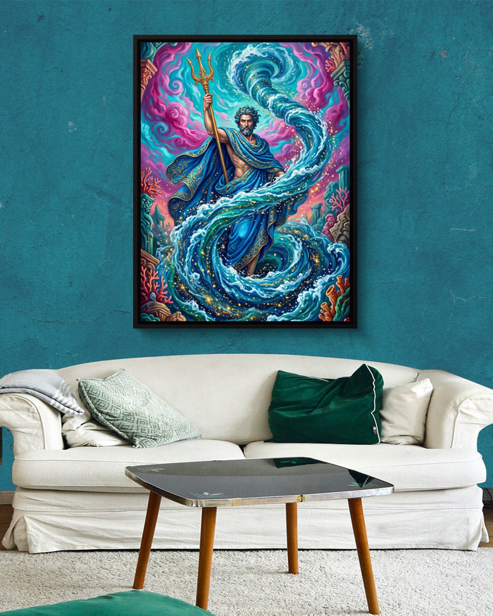 Poseidon's Azure Command - Luxury Wall Art