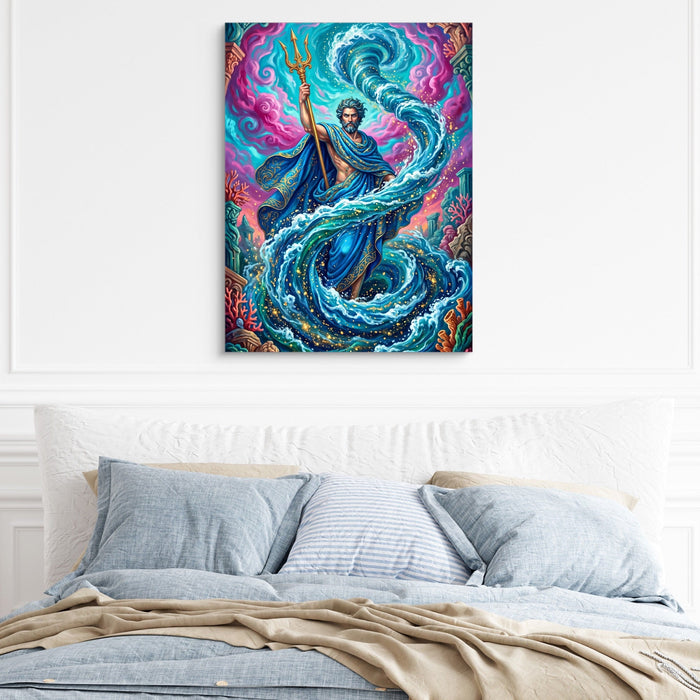 Poseidon's Azure Command - Luxury Wall Art