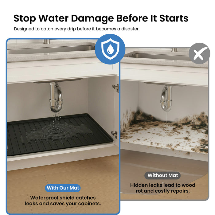 Premium Waterproof Under Sink Mat – 28" × 22" - USM-2822MB