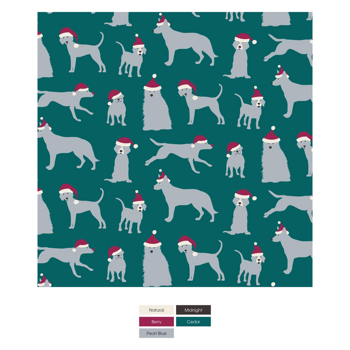 Print 2 Way Zip Footie - Cedar Santa Dogs