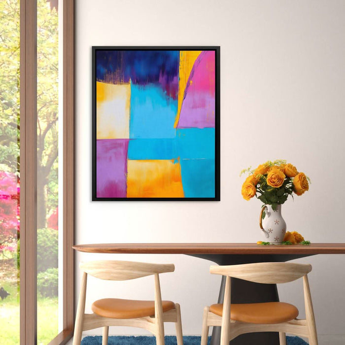 Prismatic Horizon - Abstract Wall Art in Black Frame