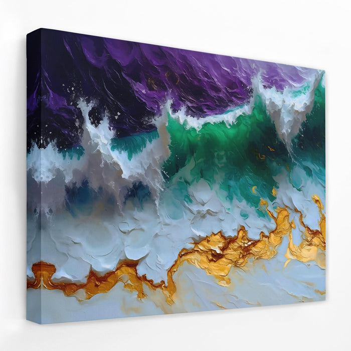 Purple Gold Waves - Luxury Wall Art