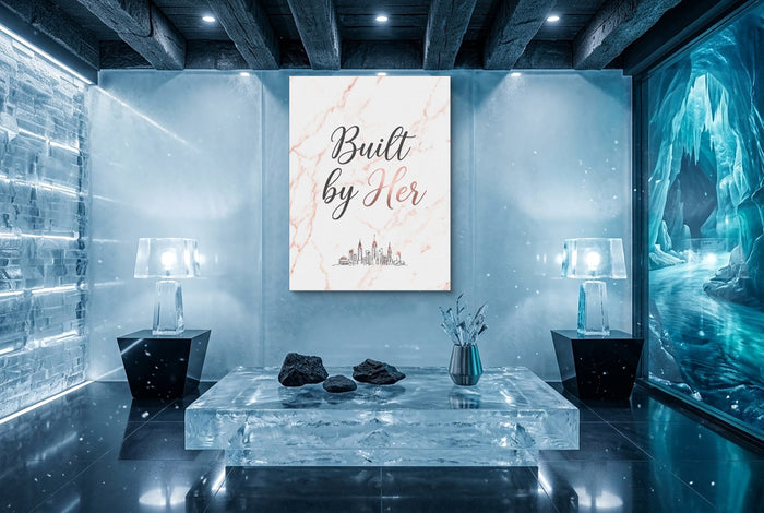 Quote Built By Her — quote built by her icicle unreal minimalist living room 1port flush print