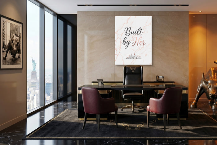 Quote Built By Her — quote built by her office with desk and chairs 2 1port flush print