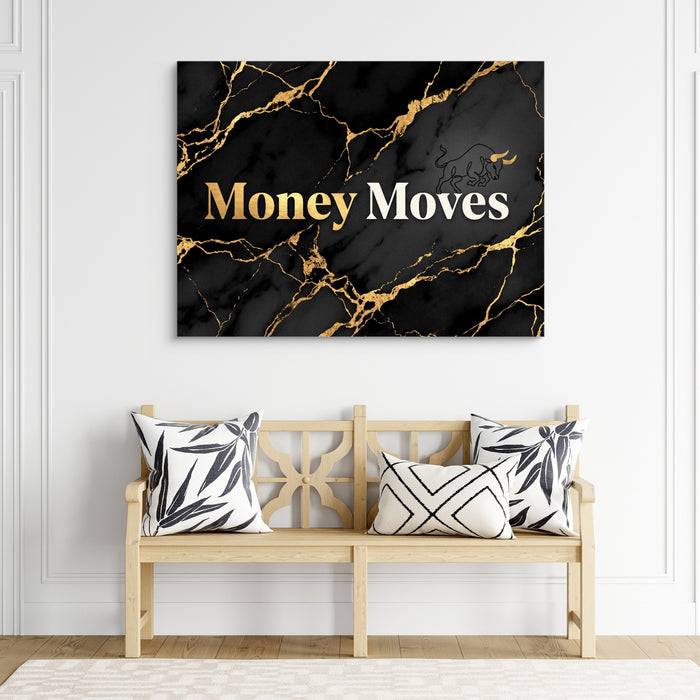 Quote Money Moves — quote money moves sq living room chair 1land flush print