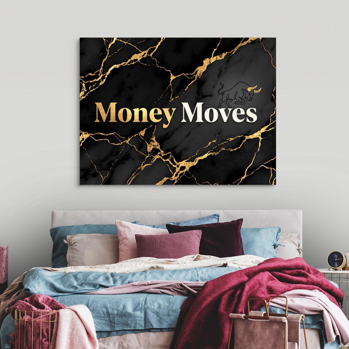 Quote Money Moves — quote money moves sq luxury bedroom 1land flush print