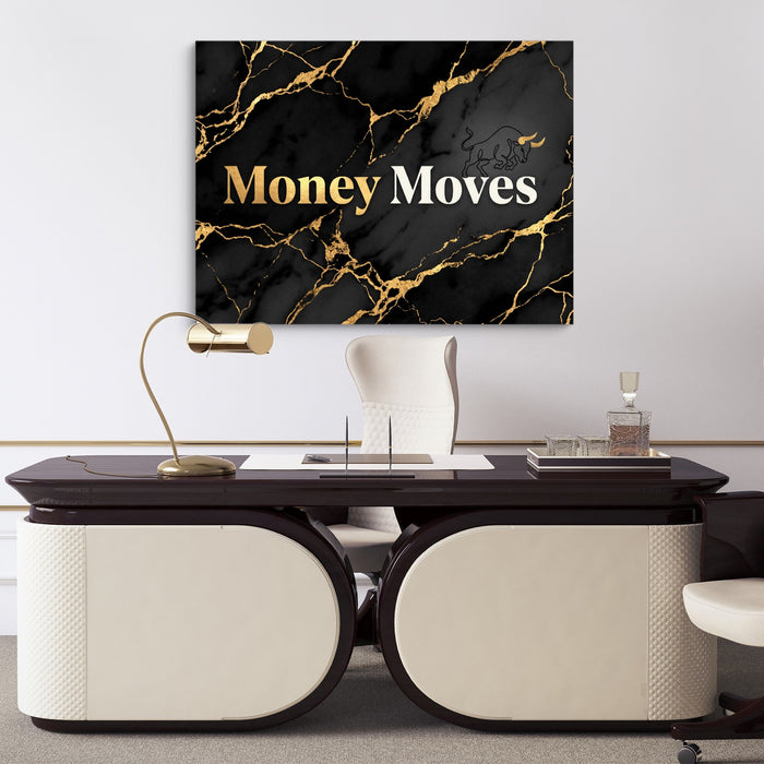 Quote Money Moves — quote money moves sq luxury office desk 1land flush print