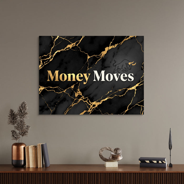 Quote Money Moves — quote money moves sq office desk wall 1land flush print