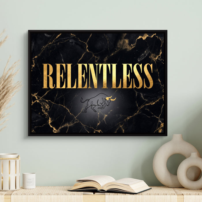 Quote Relentless — quote relentless sq book table 1land framed black