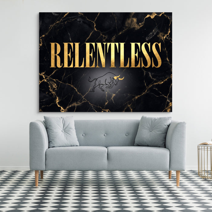 Quote Relentless — quote relentless sq checkered floor 1land flush print