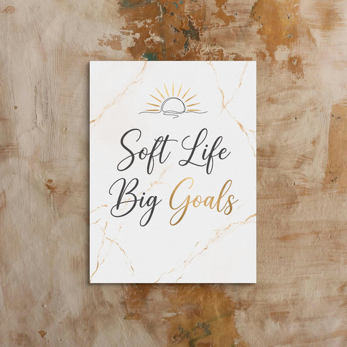 Quote Soft Life Big Goals — quote soft life big goals sq bed 1 clay beige 1port flush print