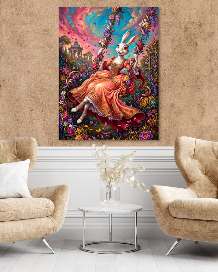 Rabbit Garden Swing - Luxury Wall Art