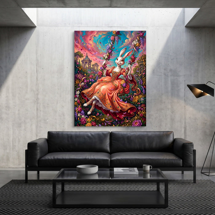 Rabbit Garden Swing - Luxury Wall Art