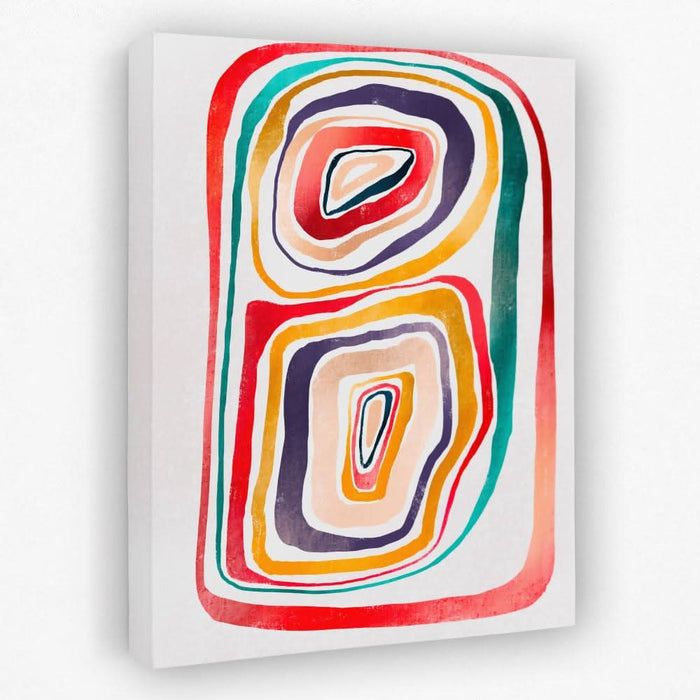 Rainbow Abstraction - Circles Canvas Wall Art