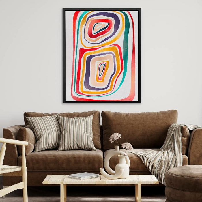Rainbow Abstraction - Abstract Wall Art in Black Frame