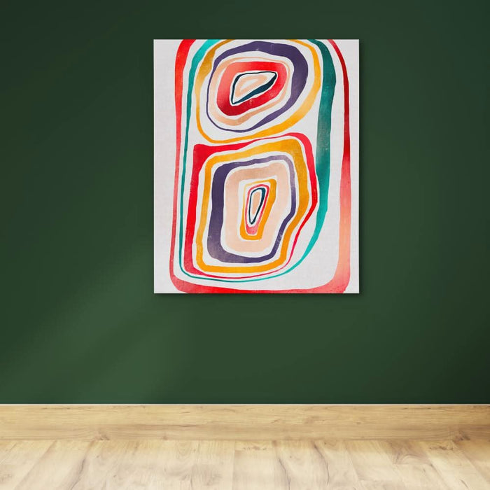 Rainbow Abstraction - Spiral Wall Art in Black Frame