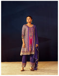 Rangika Purple Crepe Kurta Set