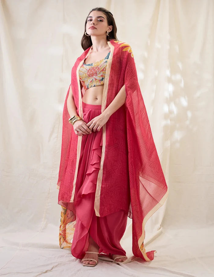 Ravya Drape Skirt Set