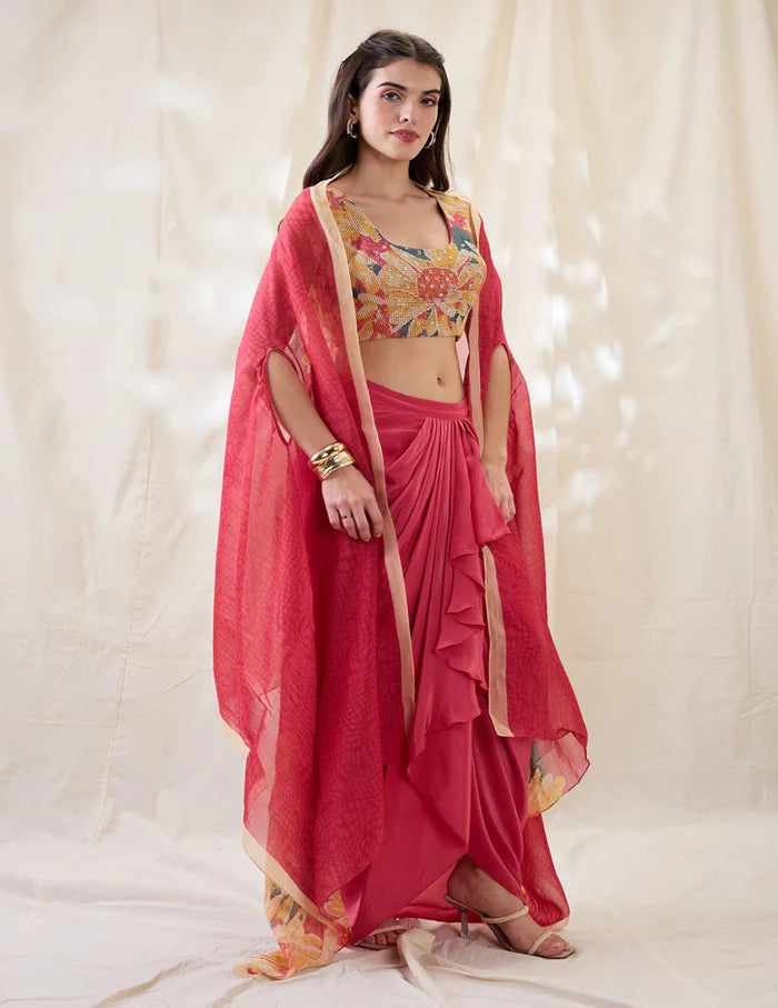 Ravya Drape Skirt Set
