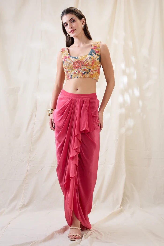Ravya Drape Skirt Set