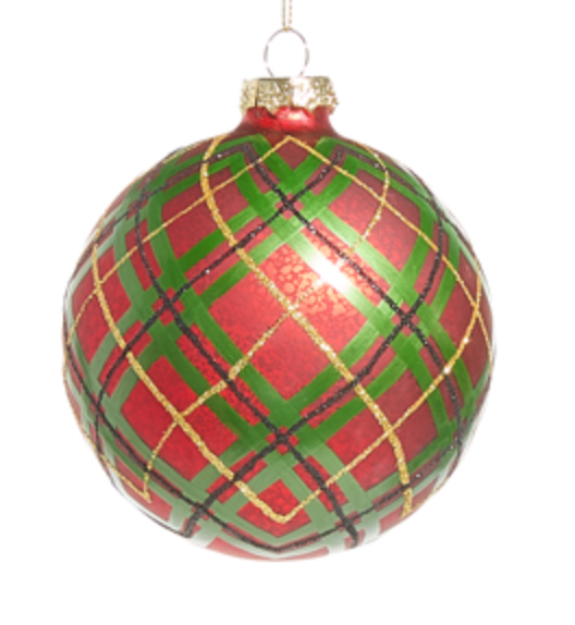 Red Green Plaid Ornament
