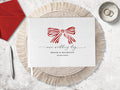 Red Hand Drawn Bow Wedding Guest Book