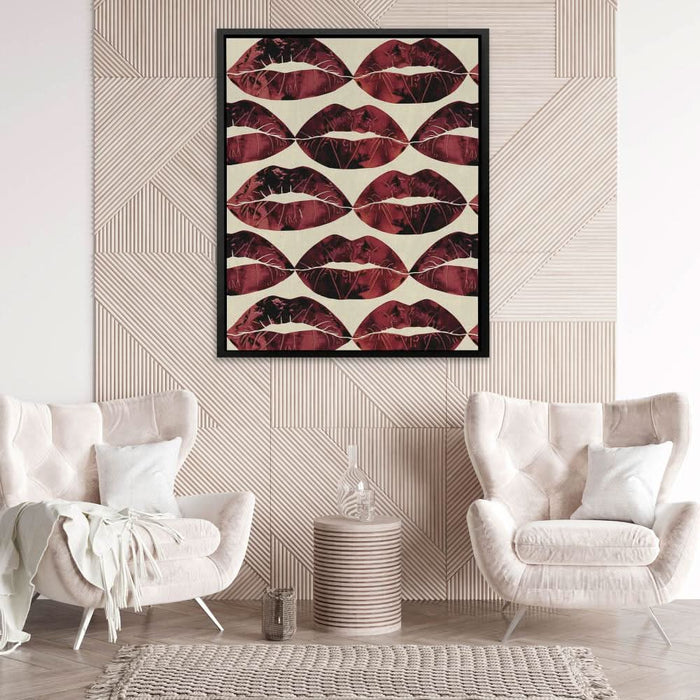 Red Kisses in the Air - Large Modern Canvas Print