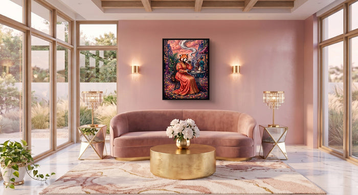 Red Panda Tea Time - Luxury Wall Art