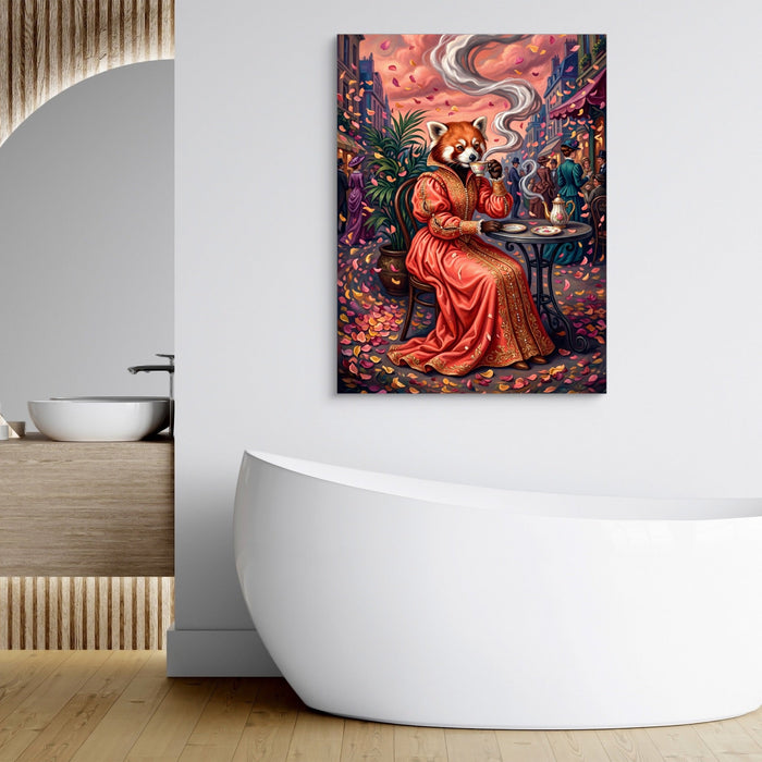 Red Panda Tea Time - Luxury Wall Art