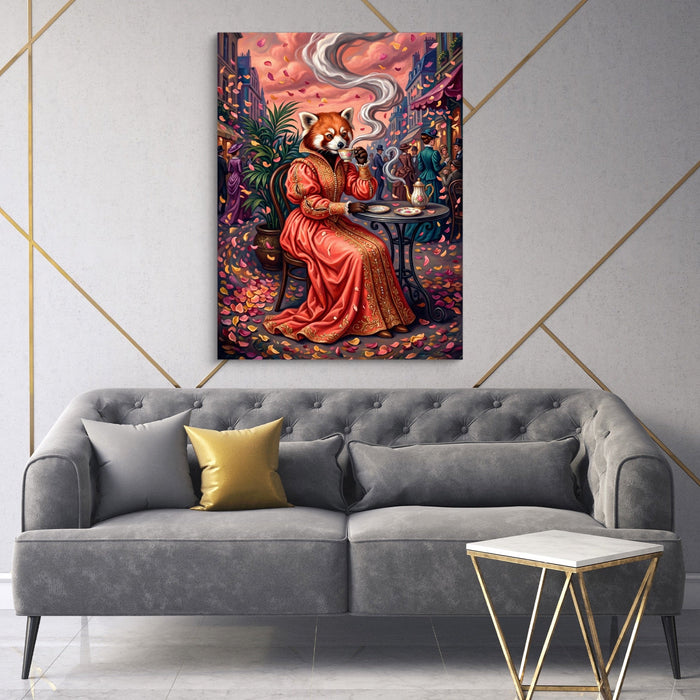 Red Panda Tea Time - Luxury Wall Art