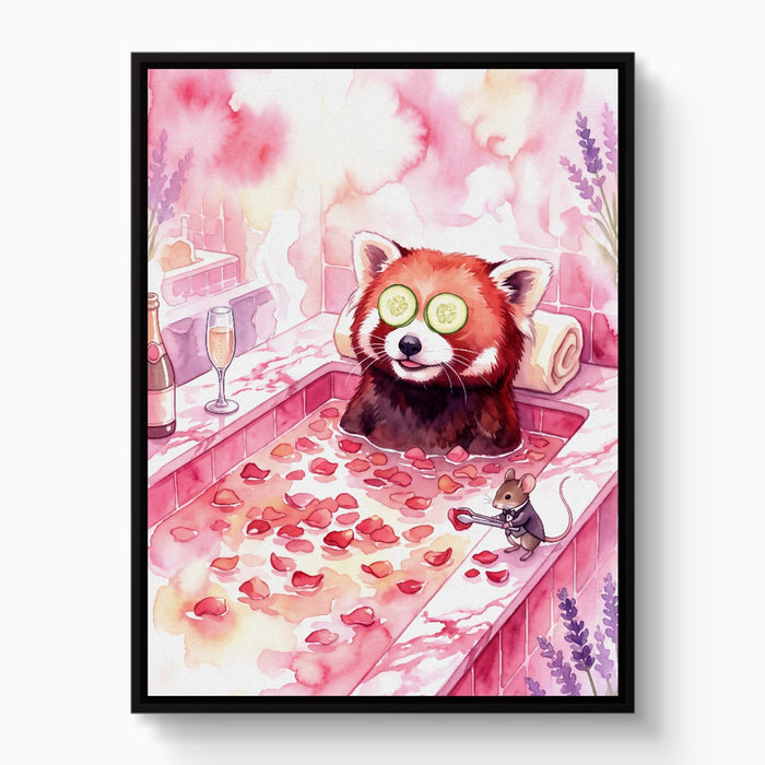 Red Panda's Spa Day - Luxury Wall Art