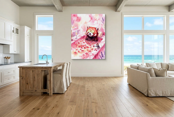 Red Panda's Spa Day - Luxury Wall Art