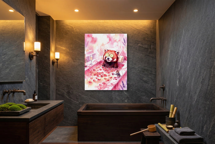 Red Panda's Spa Day - Luxury Wall Art