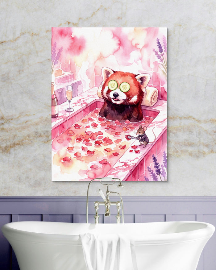 Red Panda's Spa Day - Luxury Wall Art