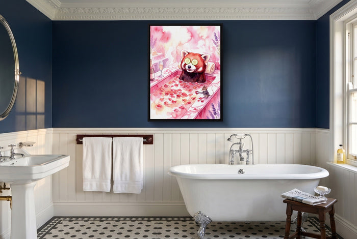 Red Panda's Spa Day - Luxury Wall Art