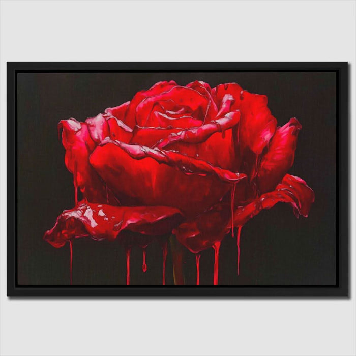 Red Rose Dripping - Dark Academia Art for Bedroom