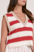 Red Stripe Vest Sweater
