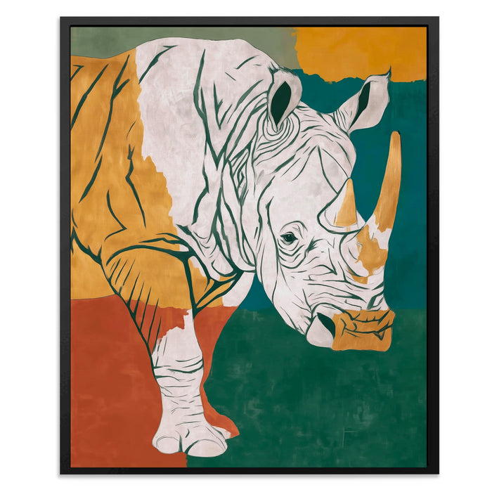 Rhino Color Field canvas wall art