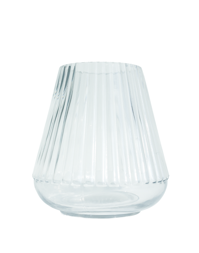 Ribbed Clear Audrey Vase